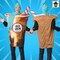 Cold Brew Coffee Adults Costume Tunic with Hat and Scarf Funny Halloween Party Outfit